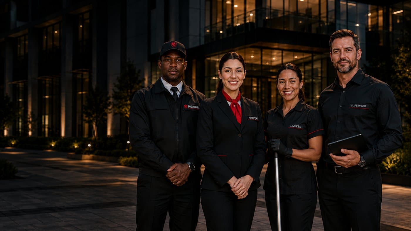 Equipe Assertiva: segurança, recepção, limpeza e supervisão